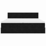 VidaXL Cadre de lit ottoman avec matelas noir 200x200cm velours