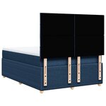 vidaXL Sommier à lattes de lit avec matelas Bleu 140x200 cm Tissu