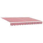 vidaXL Auvent Rétractable Rayure rouge et blanche 350x250 cm tissu