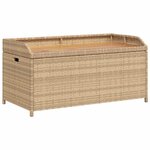 vidaXL Banc de rangement mélange beige résine tressée et bois d'acacia