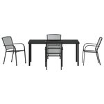 vidaXL Ensemble de salle à manger pour jardin 5 Pièces Anthracite Acier