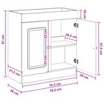 vidaXL Armoire sous évier de salle de bain Chêne artisanal