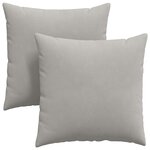 vidaXL Coussins de canapé 2 pc tissu Gris clair 60 x 60 cm
