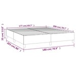 vidaXL Cadre de lit Gris foncé 180 x 200 cm Tissu