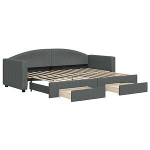vidaXL Lit de jour avec gigogne et tiroirs sans matelas 80x200 cm
