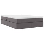 vidaXL Lit avec rangement et matelas avec matelas Gris 140 x 190 cm