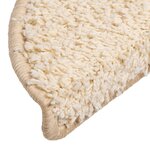 vidaXL Tapis d'escalier 15 pièces 56 x 17 x 3 cm Crème Demi-rond
