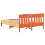 vidaXL Cadre de lit sans matelas cire marron 135x190cm bois pin massif