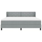 vidaXL Lit boxspring avec matelas Gris clair 180 x 200 cm tissu