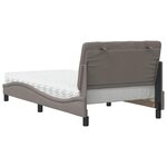 vidaXL Lit avec matelas taupe 100x200 cm tissu