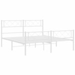 vidaXL Cadre de lit métal sans matelas et pied de lit blanc 150x200 cm