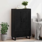 vidaXL Haut Armoire Chêne noir 69 5 x 31 x 115 cm Bois d'ingénierie