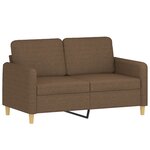 vidaXL Ensemble de canapés 2 Pièces avec coussins Marron Tissu