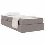 vidaXL Lit avec rangement et matelas Taupe 90 x 190 cm Polyester