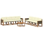 vidaXL Ensemble de canapés d'extérieur 9 pc Naturel et Crème