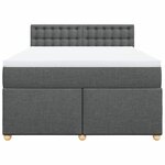 vidaXL Sommier à lattes de lit avec matelas Gris foncé 140x200cm Tissu
