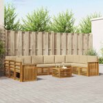 vidaXL Ensemble de canapés d'extérieur 11 pc Naturel et Beige