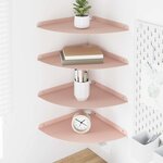 vidaXL Étagère flottante avec étagère 4 Pièces Rose 30 x 30 x 2 cm