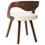 vidaXL Chaises à manger lot de 2 crème bois courbé et similicuir