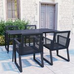 vidaXL Ensemble à dîner d'extérieur 5 Pièces Rotin PVC Noir