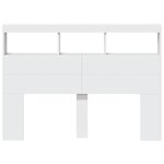 vidaXL Armoire tête de lit avec LED blanc 140x17x102 cm