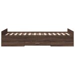 vidaXL Cadre de lit avec tiroirs sans matelas chêne marron 100x200 cm