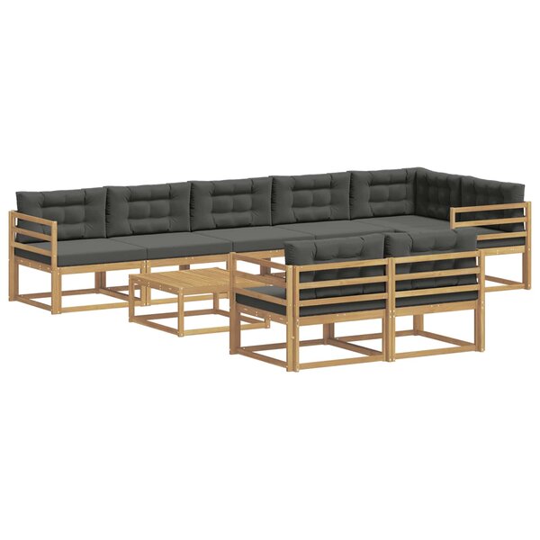 vidaXL Ensemble de canapés d'extérieur 9 pc Blanc et anthracite