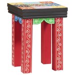 vidaXL Table carrée 3 Pièces Multicolore