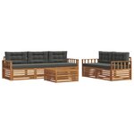 vidaXL Ensemble de canapés d'extérieur 6 pc Naturel et Anthracite