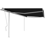 vidaXL Auvent manuel rétractable avec poteaux 4 5x3 5 m Anthracite