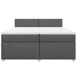 vidaXL Sommier à lattes de lit avec matelas Gris foncé 200x200cm Tissu