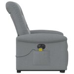 vidaXL Fauteuil inclinable de massage électrique Gris clair Tissu