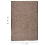 vidaXL Tapis à tissage plat d'extérieur 120x170 cm Marron