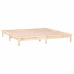 vidaXL Cadre de lit à LED 150x200 cm très grand bois massif
