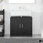 vidaXL Cabinet de Lavabo Chêne noir 63 x 29 x 55 cm Bois d'ingénierie