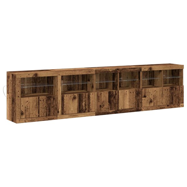 vidaXL Buffet LED Bois ancien 283 x 37 x 67 cm Bois d'ingénierie