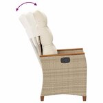 vidaXL Chaise de jardin inclinable Beige et crème 64 x 57 5 x 112 cm