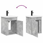 vidaXL Meuble de salle de bain avec robinet Gris béton