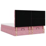 vidaXL Cadre de lit ottoman avec matelas rose 180x200 cm velours