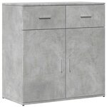 vidaXL Buffets 2 Pièces gris béton 79x38x80 cm bois d'ingénierie