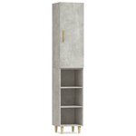 vidaXL Buffet haut Gris béton 34 5x34x180 cm Bois d'ingénierie
