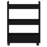 vidaXL Chariot de Rangement Étroit Chêne noir 60 x 22 x 80 cm