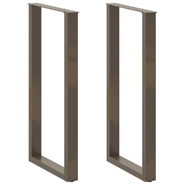 vidaXL Pieds de table de bar en forme de U  2 pièces  acier naturel  60 x (110-111) cm