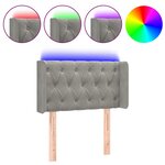 vidaXL Tête de lit à LED Gris clair 83x16x78/88 cm Velours