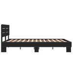 vidaXL Cadre de lit noir 140x190 cm bois d'ingénierie et métal