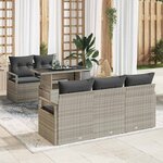 vidaXL Ensemble de canapé de jardin 6 Pièces Gris clair 100 x 55 x 73 cm