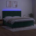 vidaXL Sommier à lattes de lit matelas et LED Vert foncé 200x200 cm