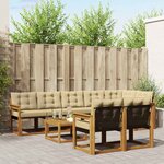 vidaXL Ensemble de canapés d'extérieur 9 Pièces Naturel et Beige