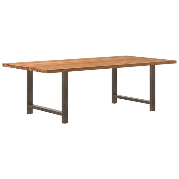 vidaXL Table à manger marron clair bois de chêne massif rectangulaire