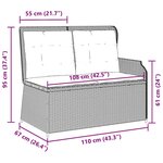 vidaXL Banc inclinable de jardin avec coussins beige résine tressée